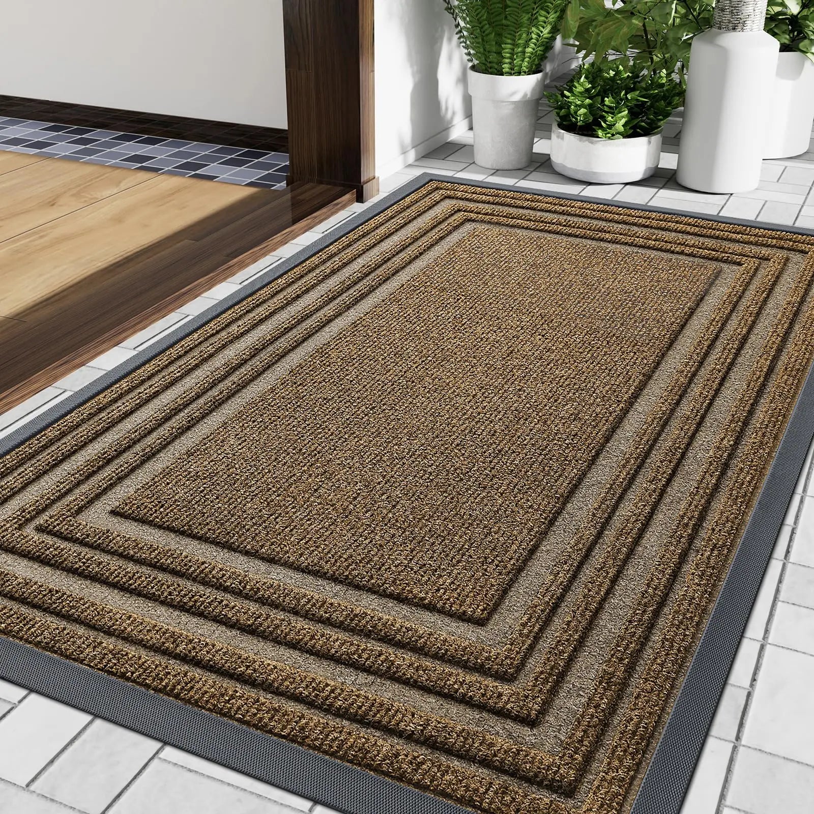 Slim Rubber-Backed Entrance Mat – Non-Slip Indoor Outdoor Doormat for Front Door, Porch & Hallway | Thomler