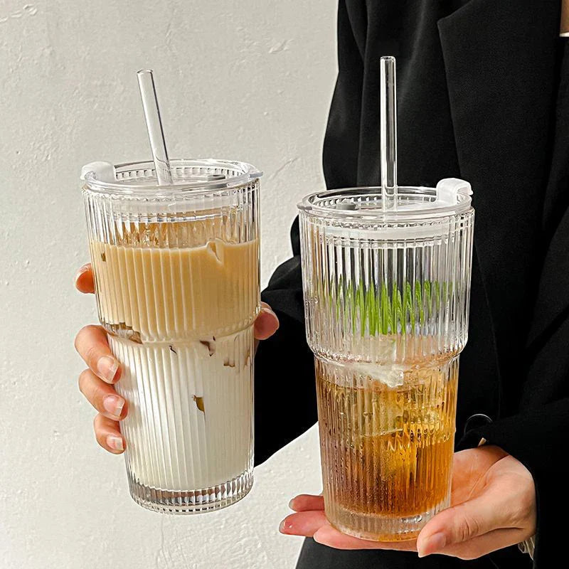 Travel Tumbler Borosilicate Glass 5 in 12 cm Heat-Resistant To-Go Cup Small Large Portable Coffee Tea Juice | Thomler