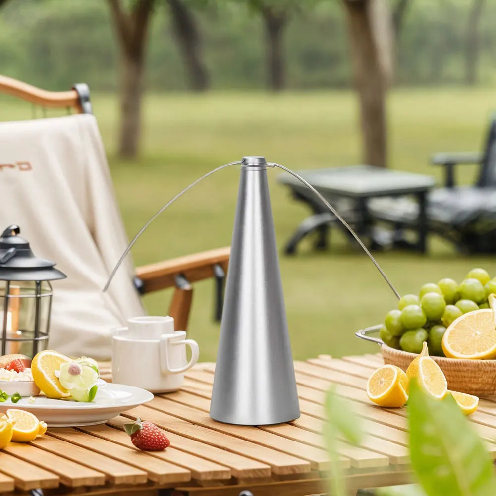 Tabletop Insect Deterrent Fan with Holographic Blades for Outdoor Dining & Picnics, Battery or USB Powered Fly Repeller for BBQ Parties | Thomler