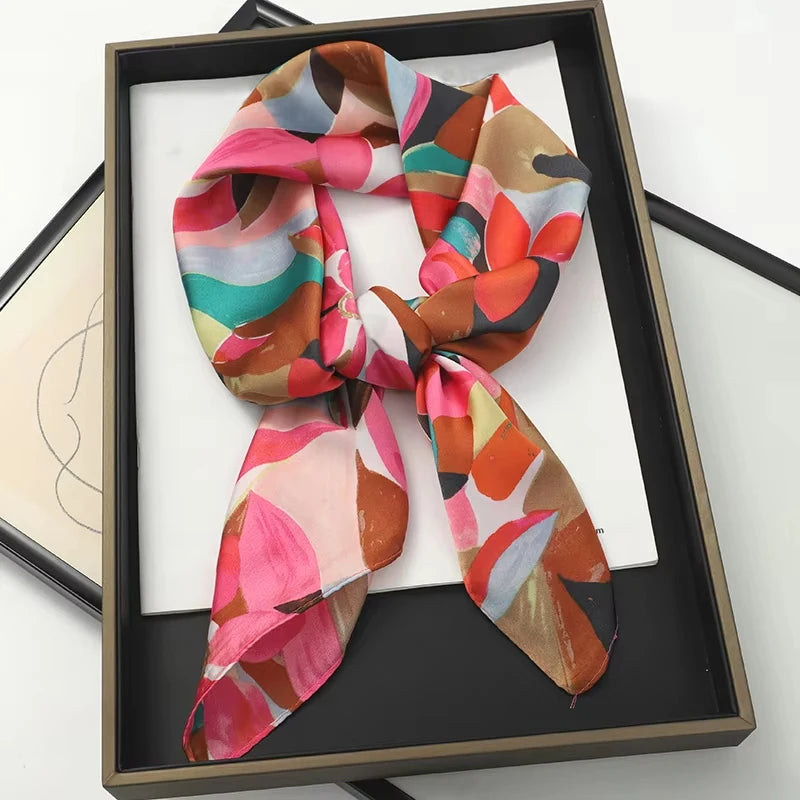 Silky Square Headwrap Scarf Versatile Neck Tie Headband Multi-Wear Hair Accessory for Women Fashion Bandana | Thomler