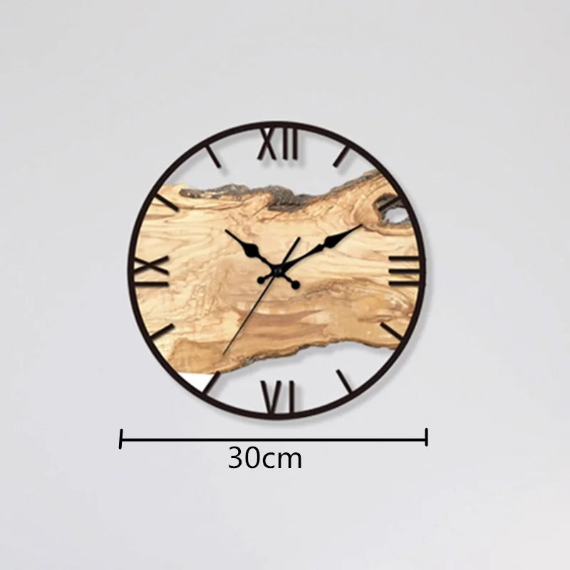 Silent Wood & Acrylic Wall Clock with Noiseless Sweep Hand for Living Room, Bedroom, Office | Modern Minimalist Time Display | Thomler
