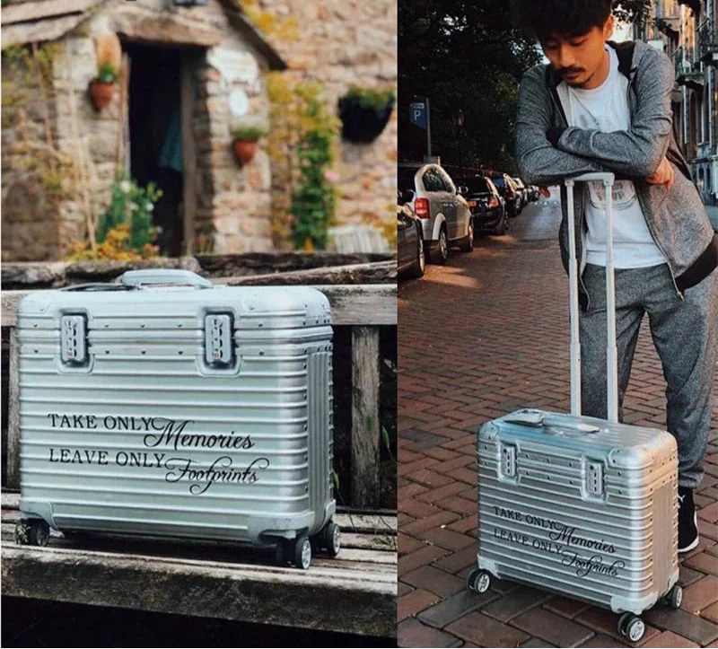 Hard Shell Luggage Aluminum-Magnesium Spinner Suitcase TSA Lock Travel Carry-On and Checked Baggage Set for Business Trips Vacation | Thomler