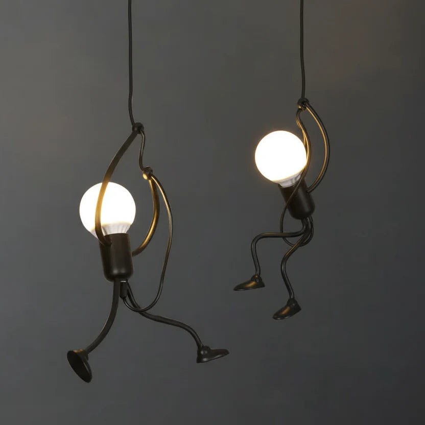 Abstract Figure Hanging Light – Metal Sculpture Ceiling Fixture for Modern Rooms & Kids Spaces | Thomler
