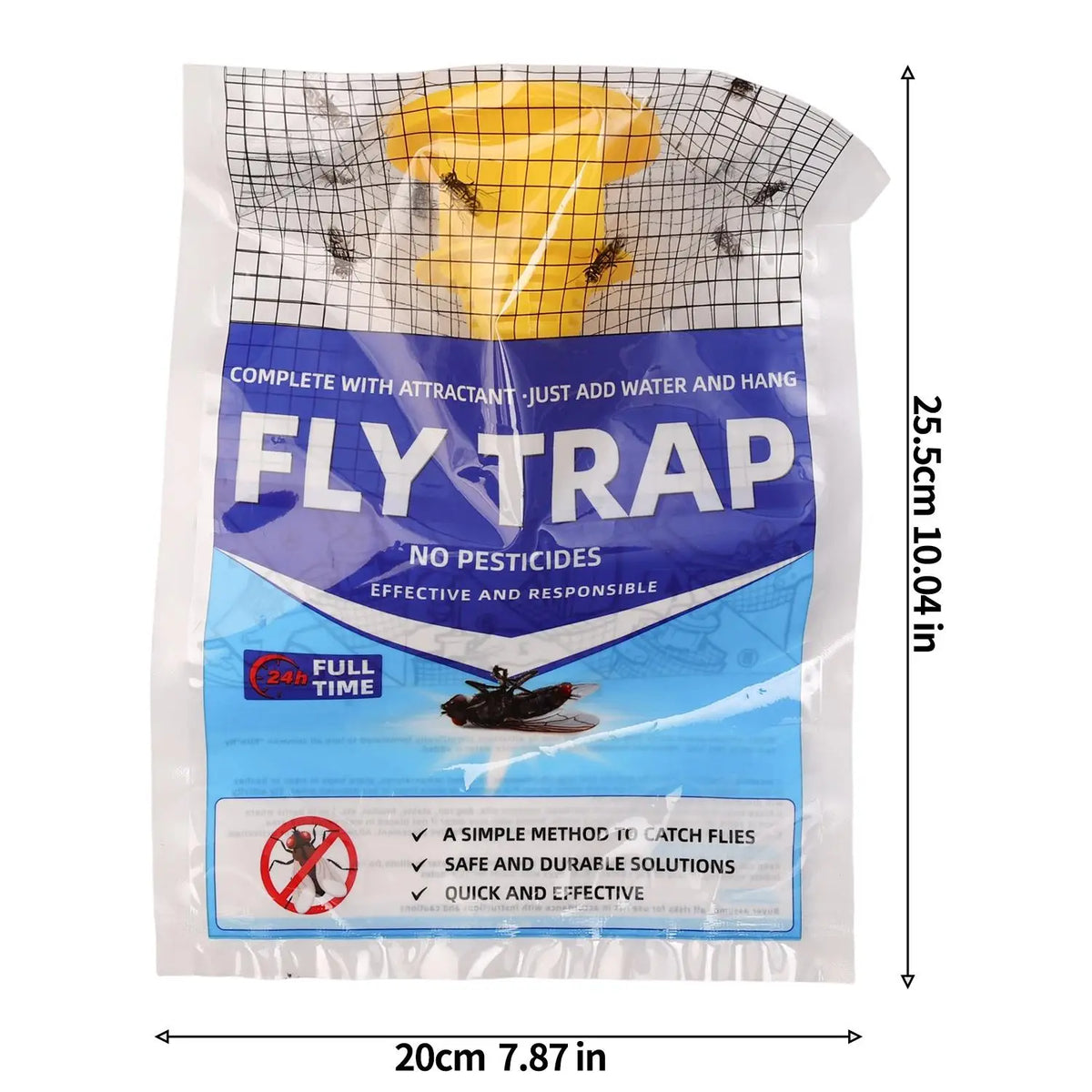 Outdoor Fly Trap with Water-Activated Attractant – Disposable Hanging Design for Yard & Patio | Thomler
