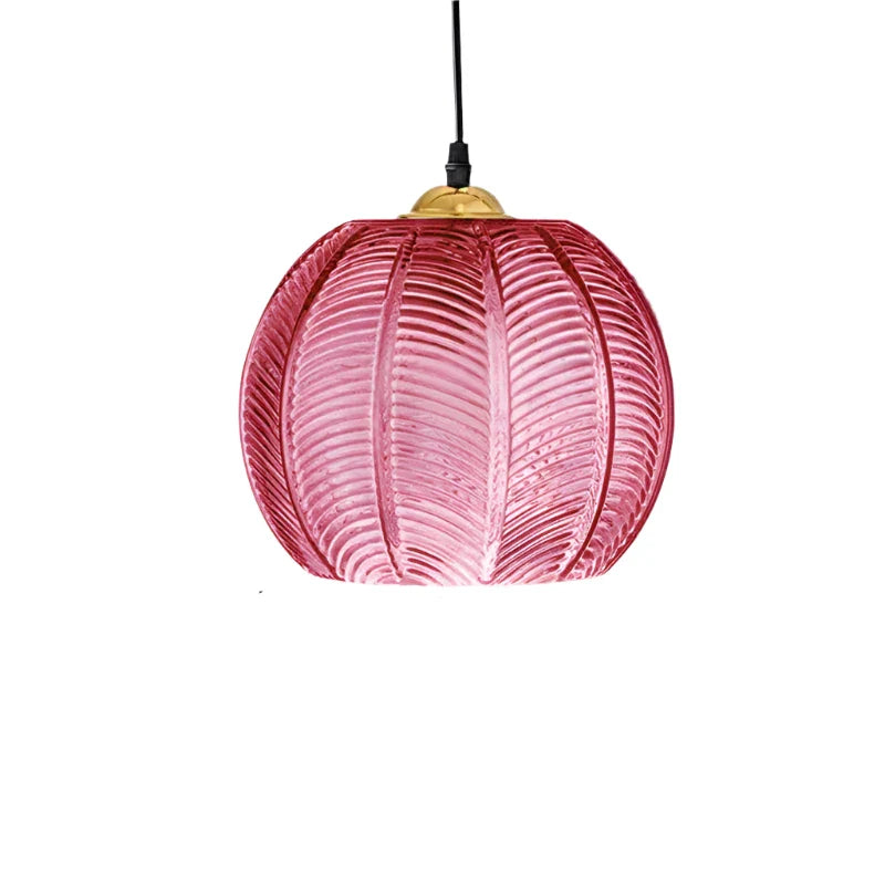 Pendant Light Glass Leaf Pattern E27 Green Dining Room Kitchen Island Hanging Ceiling Fixture Nordic Style | Thomler
