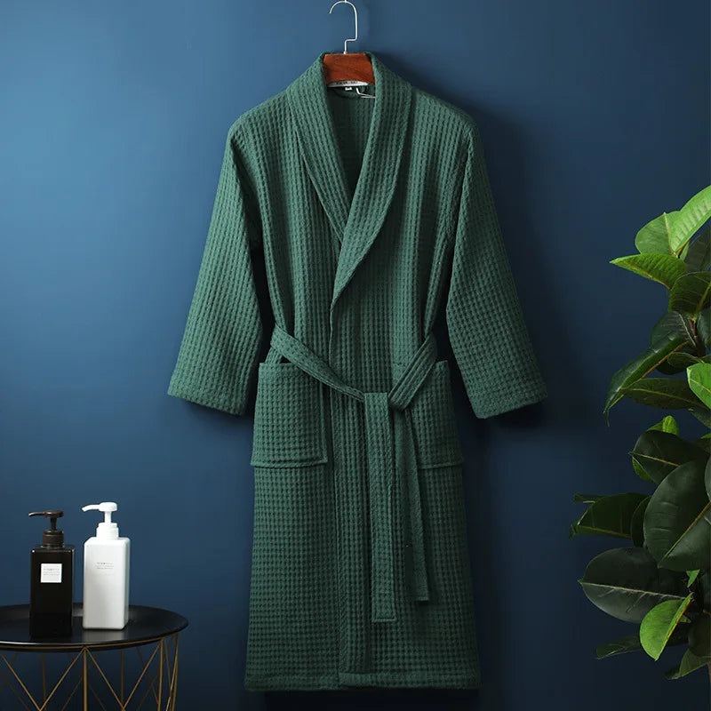Soft Cotton Bathrobe for Women & Men – Cozy Lounge Robe After Shower Spa Hotel Home – Breathable Comfort Fit Loungewear | Thomler