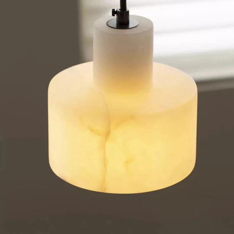 Round Stone Hanging Light Fixture with Soft Glow Diffusion for Dining Room & Bedroom | Thomler