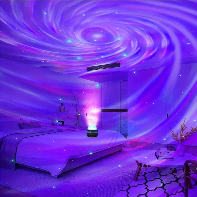 Aurora Light Projector with Music Sync & Remote Control - RGB Mood Lighting Galaxy Starfield Display - Rechargeable Cordless Portable | Thomler
