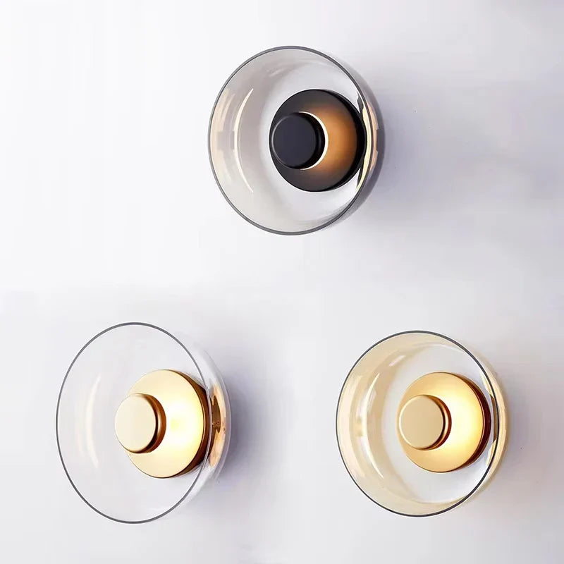 Contemporary Sconce with Domed Glass Shade – Iron Frame Wall-Mount Fixture for Bedrooms, Hallways & Living Spaces | Thomler