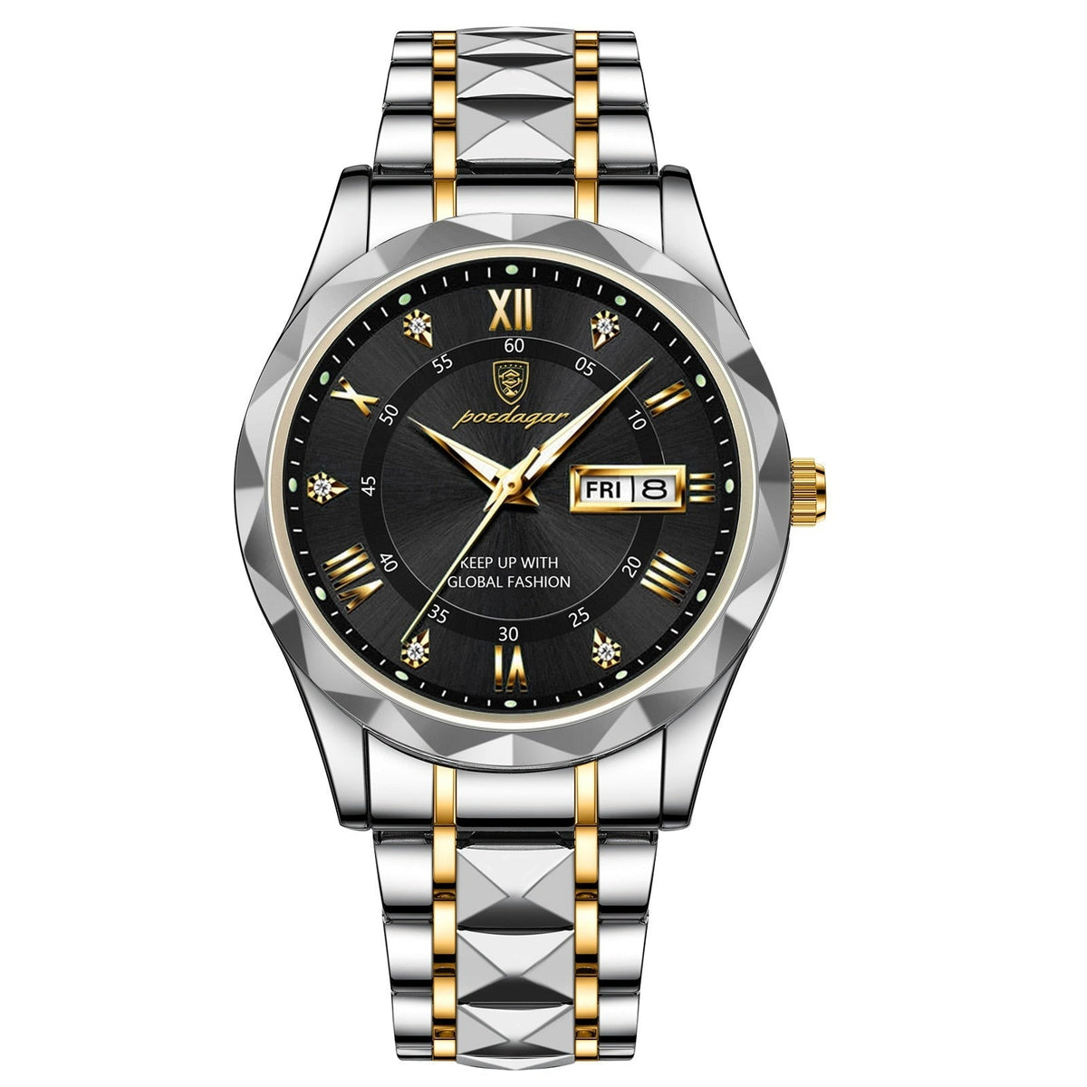 Stainless Steel Men's Watch with Luminous Dial & Date Display | Thomler