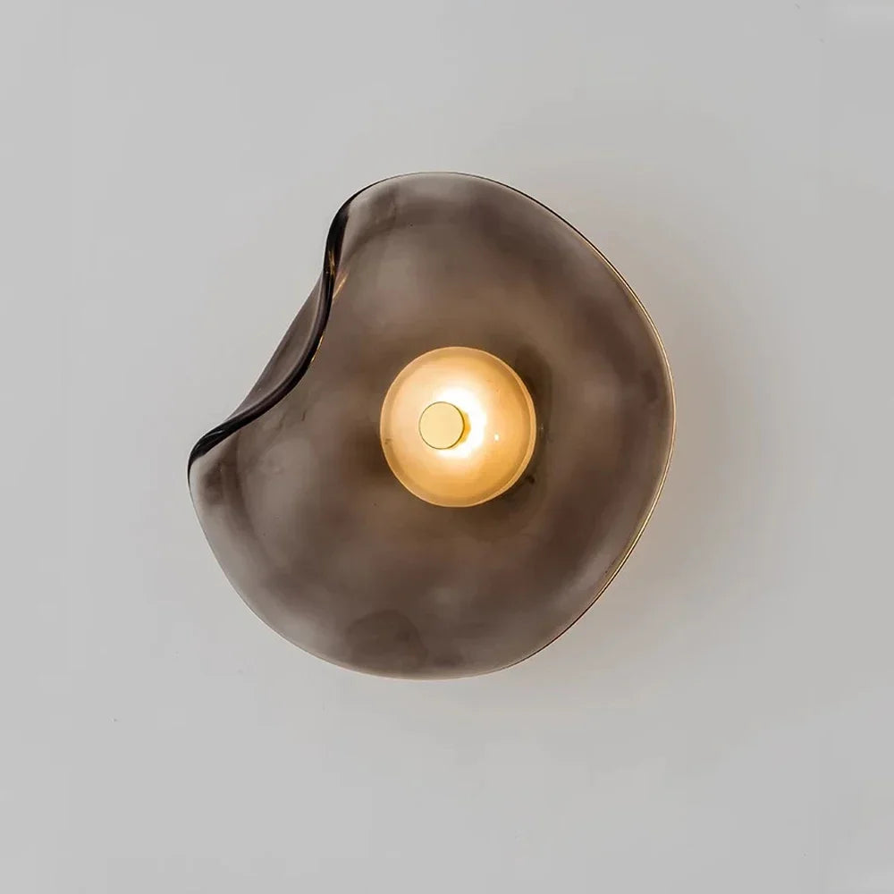 Modern Glass Wall Sconce LED Light Gray Blue Amber Finish for Bedroom Bathroom Kitchen Foyer Hallway Contemporary Lighting Fixture | Thomler