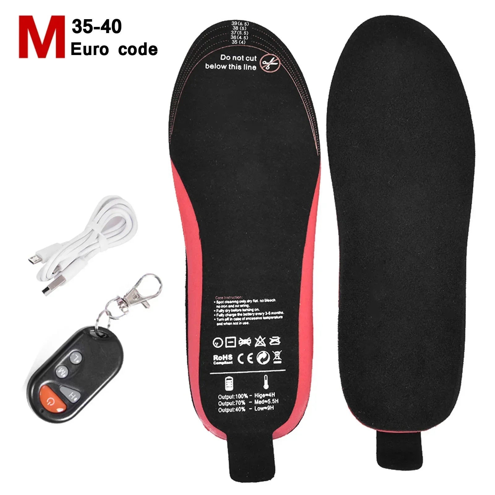 Rechargeable Heated Insoles with Remote Control | 3 Temperature Settings | Trimmable Electric Foot Warmers for Winter Outdoor Activities & | Thomler