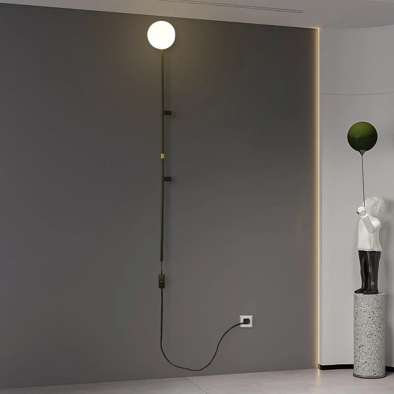 Plug-In Wall Sconce Light with Adjustable Arm for Bedroom Living Room Hallway Office Black White Modern Minimalist Reading Lamp Fixture Easy | Thomler