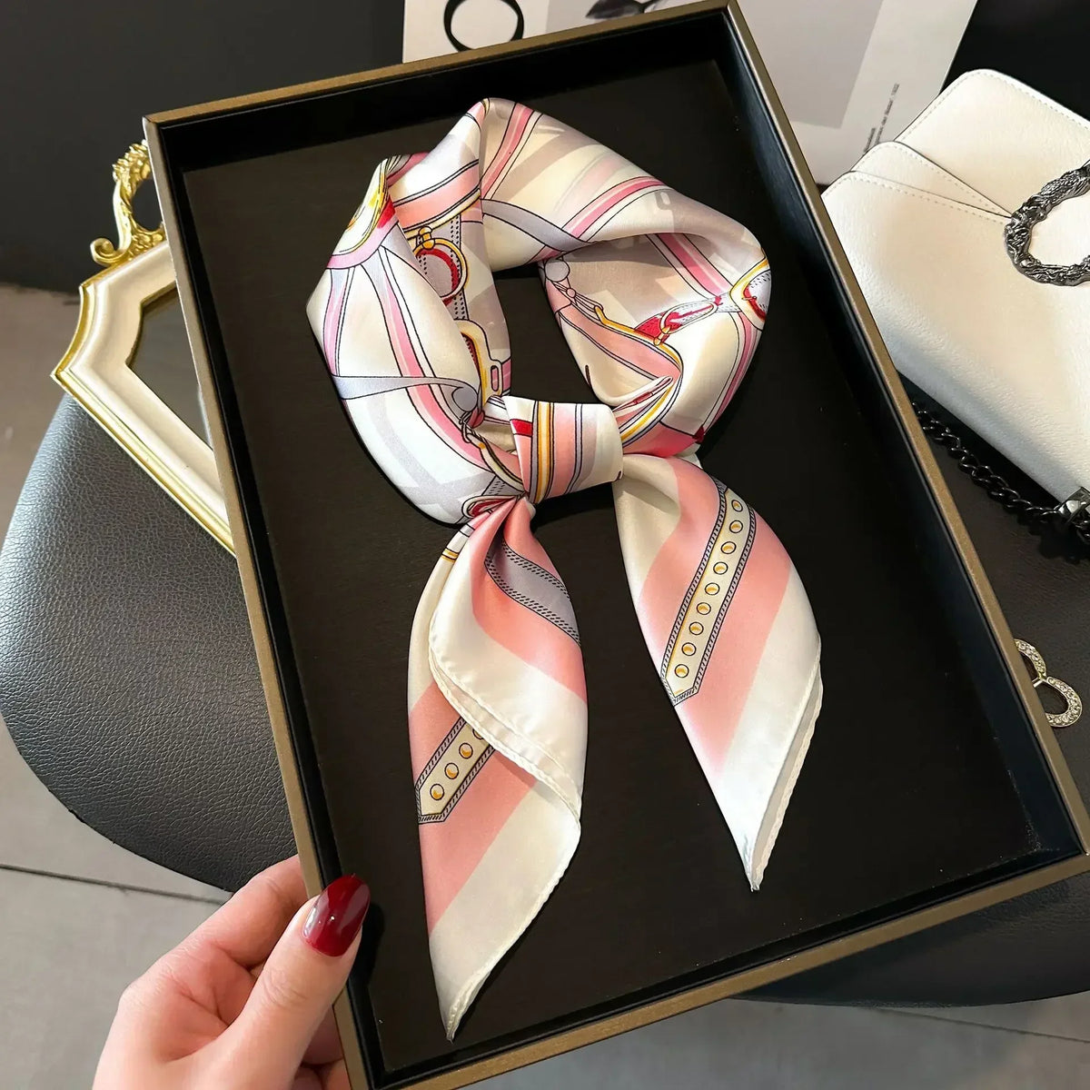 Satin Square Scarf for Women – Multi-Purpose Accessory for Hair, Neck, Bag & Headwrap | Thomler