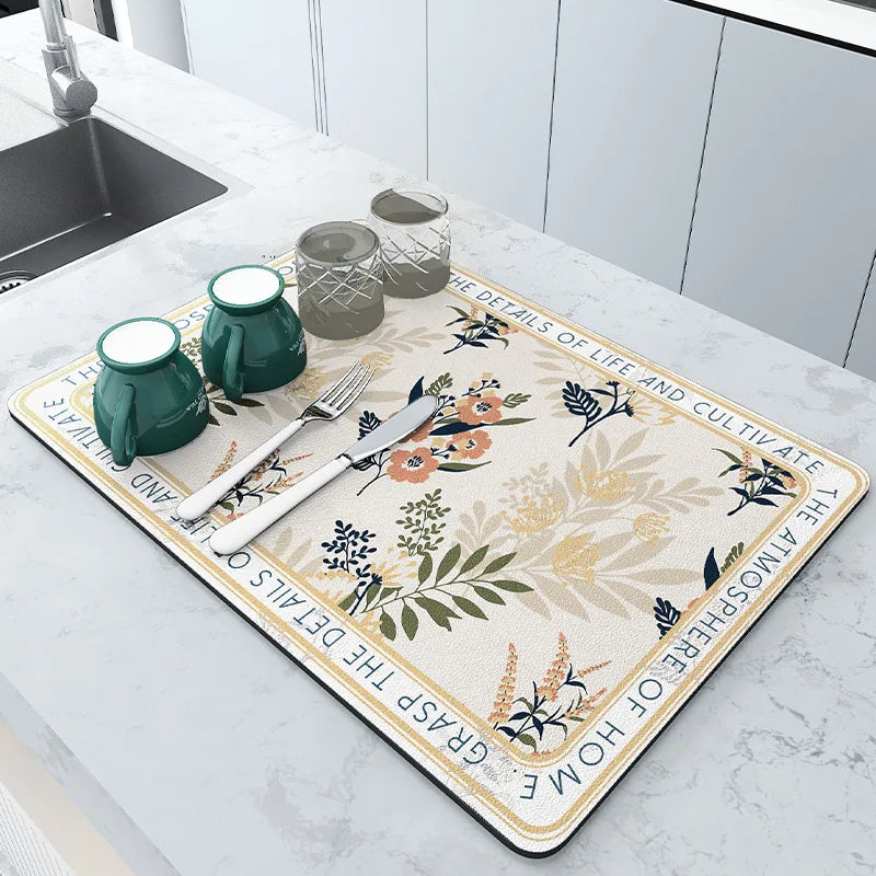 Microfiber Kitchen Mat Non-Slip Water Absorbent Runner for Sink Floor Stove Area Home 20x24 Inch Fast Dry Washable | Thomler