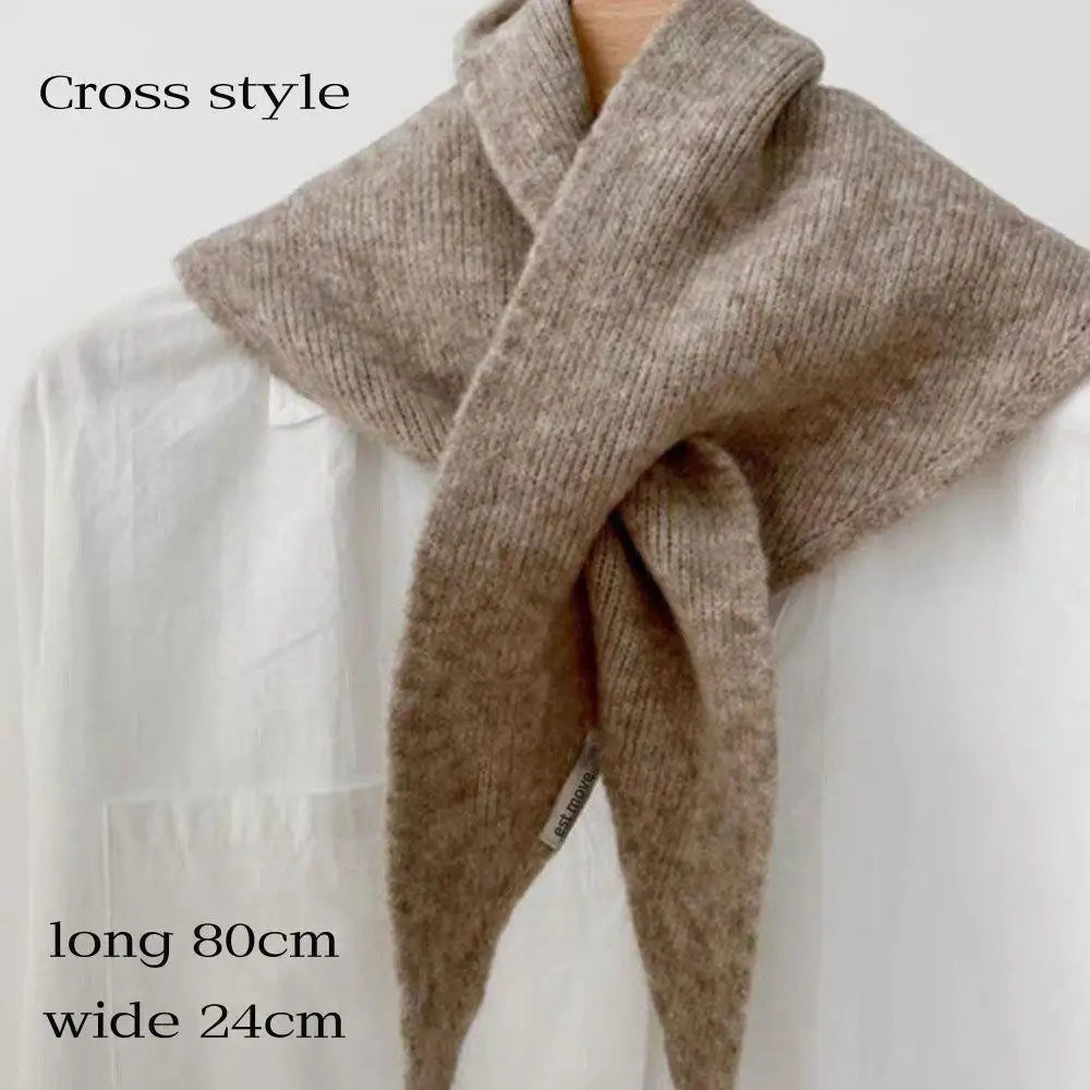 Cozy Wool-Blend Triangle Shawl Wrap for Women – Soft Knit Neck & Shoulder Warmer for Fall Winter | Thomler