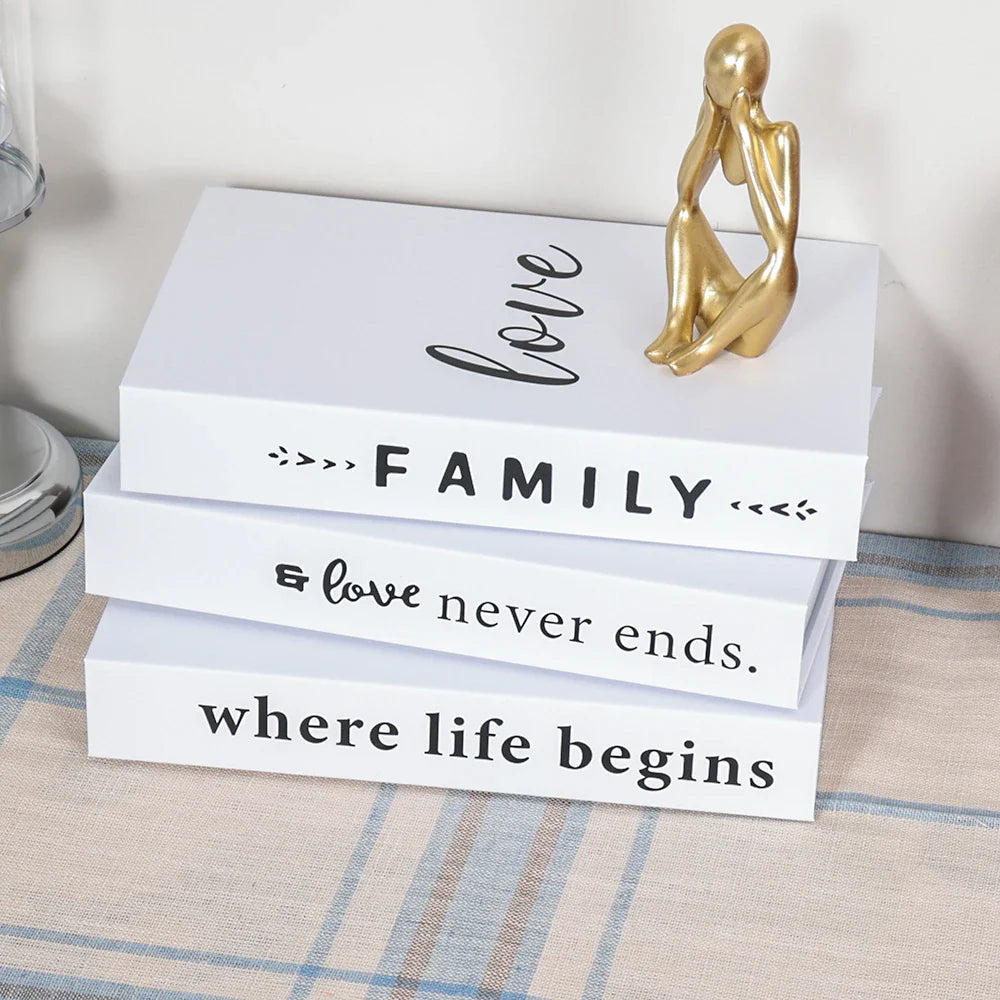 Decorative Faux Books Cardboard Foldable Set Of 3 Living Room Coffee Table Styling Bookshelf Display Interior Decor | Thomler