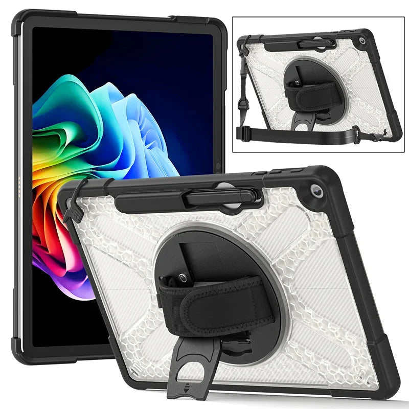 Rotating Protective Case for Microsoft Surface Pro 12 with Hand Strap & Kickstand – Black or Clear | Thomler