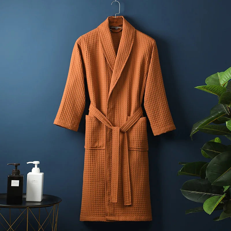 Soft Cotton Bathrobe for Women & Men – Cozy Lounge Robe After Shower Spa Hotel Home – Breathable Comfort Fit Loungewear | Thomler