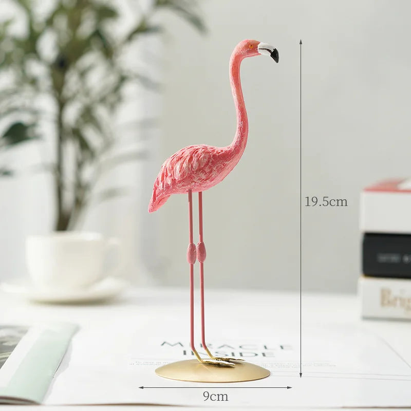 Resin Flamingo Figurine Modern Home Decor Sculpture for Shelf Display Living Room Accent Piece Office Desktop Tropical Bird Statue | Thomler