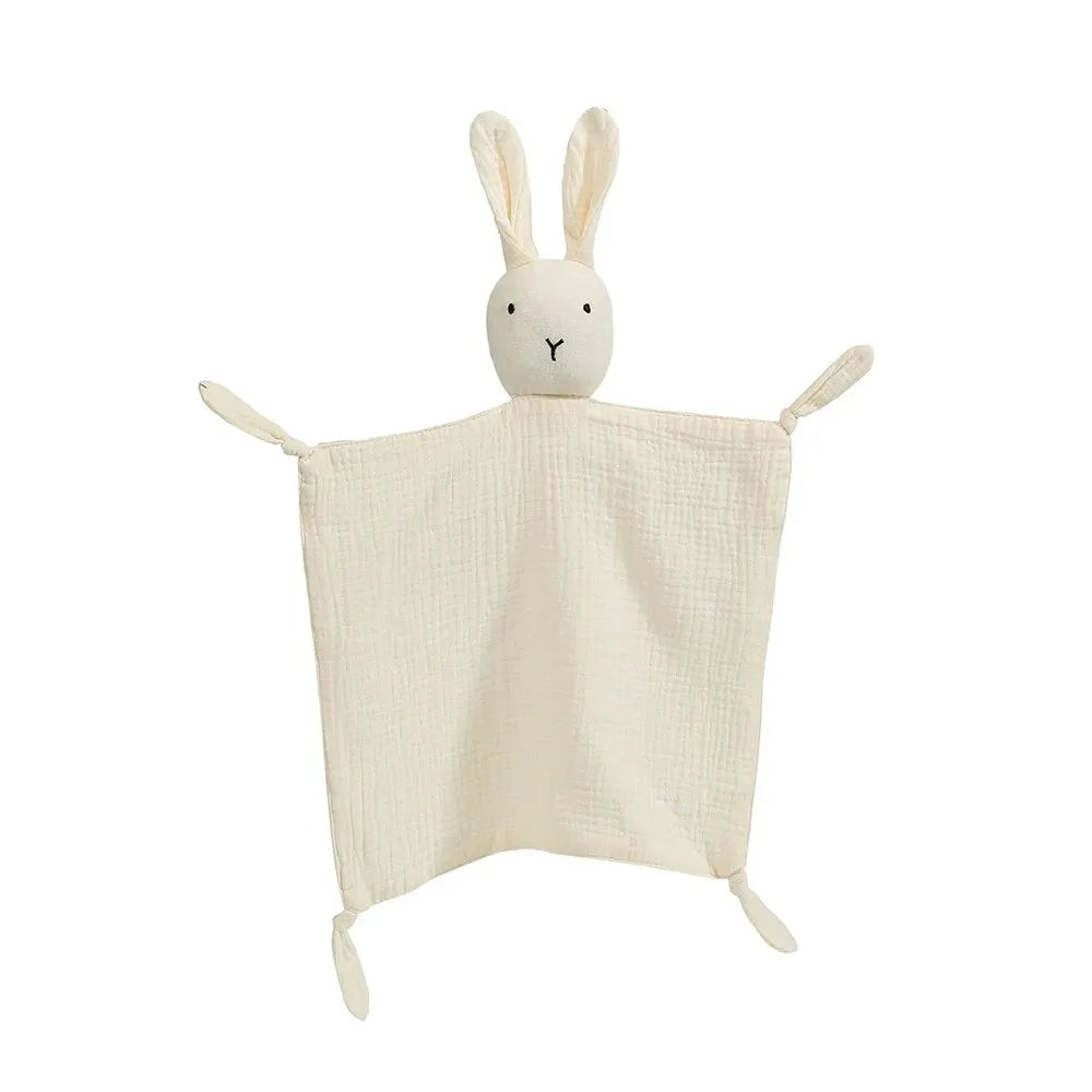 Infant Security Blanket with Stuffed Animal Head – Soft Cotton Muslin Lovey for Newborns & Toddlers – Soothing Sleep Companion Toy | Thomler