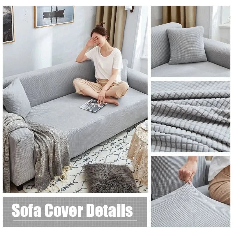 Stretch Sofa Cover Non-Slip Ribbed Jacquard Couch Slipcover Protector for Living Room | Thomler
