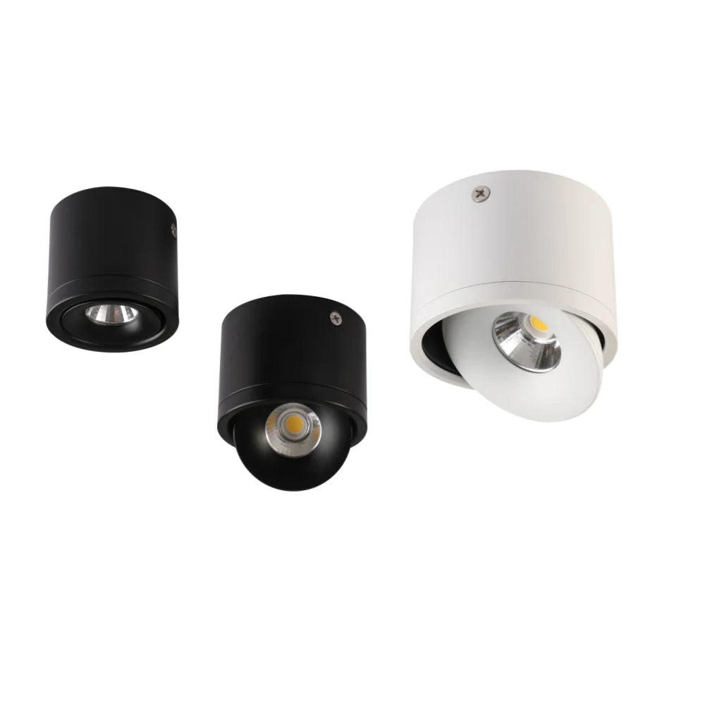 Ceiling Spotlight Aluminium 11.2 cm Adjustable Black White Living Room Kitchen Accent Lighting Rotatable Dimmable LED Surface Mounted | Thomler