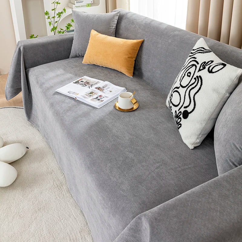 Stretch Furniture Throw with Tassels – Waterproof Couch Cover for Pet Hair, Scratches & Spills – Multi-Use Blanket for Sofa, Bed & Picnic | Thomler
