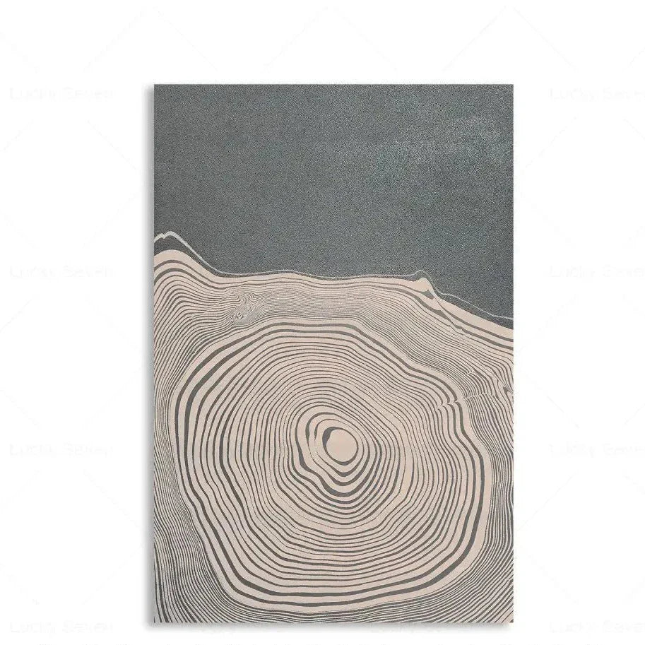Canvas Wall Art Polyester 24 in x 18 in Tree Rings Abstract Home Décor Rustic Modern Artwork | Thomler