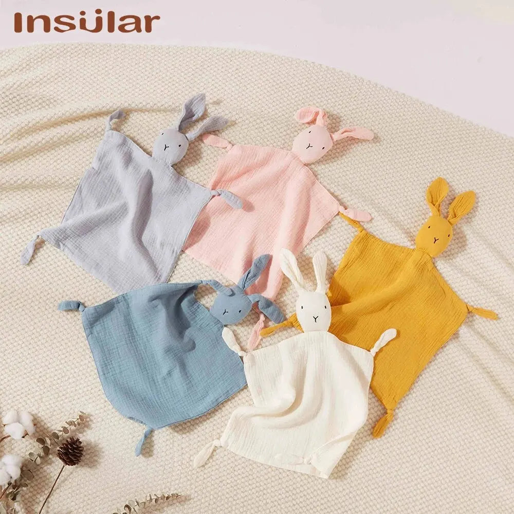 Infant Security Blanket with Stuffed Animal Head – Soft Cotton Muslin Lovey for Newborns & Toddlers – Soothing Sleep Companion Toy | Thomler