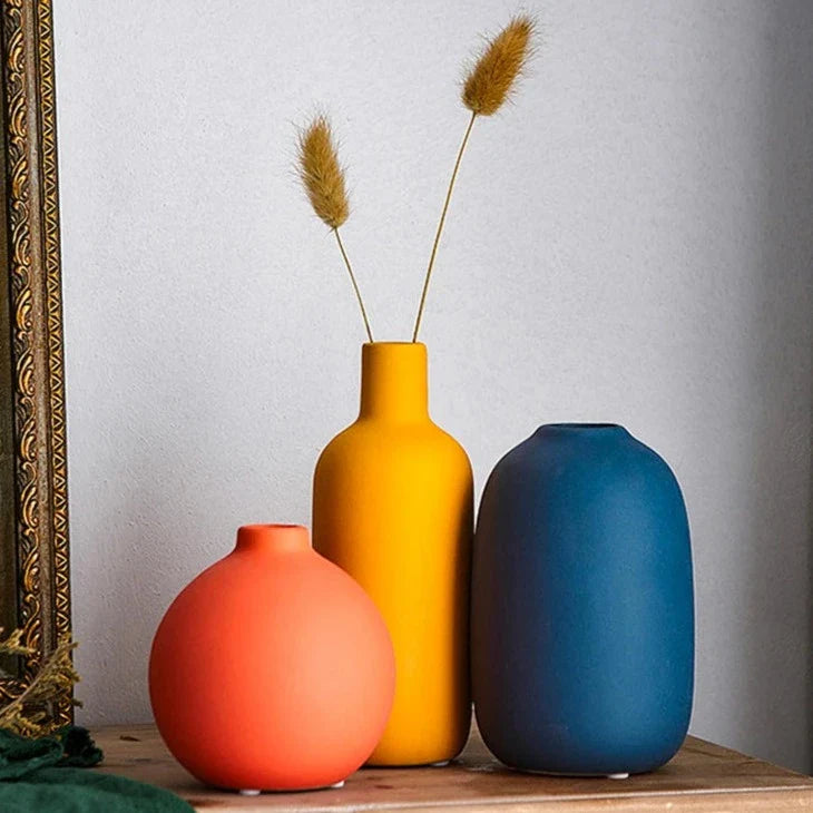 Ceramic Vase Hand-Painted 7 in Modern Home Decor Nordic Style Decorative Accent | Thomler