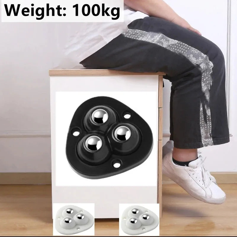 Self-Stick Swivel Casters for Furniture – 220 lb Capacity, Low-Profile Rolling Wheels | Thomler