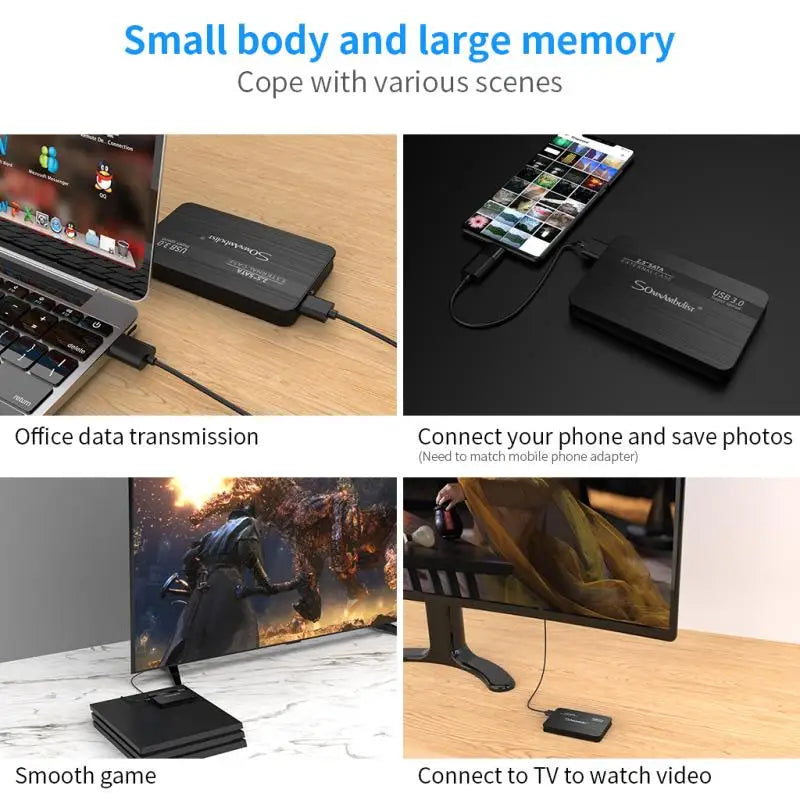 Compact USB 3.0 External Storage Drive 2.5-Inch for PC, Mac & Gaming Consoles – 250GB to 2TB Capacity | Thomler