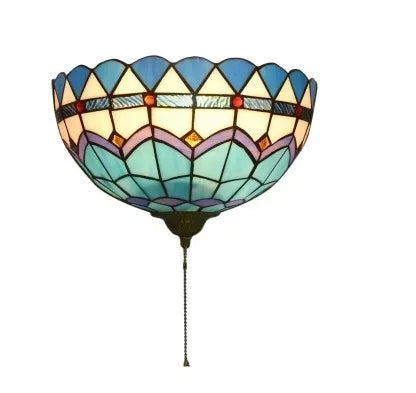 Wall Lamp Glass Mosaic E27 Blue Pastel Green Vintage Bedroom Hallway Ambient Lighting Fixture | Thomler