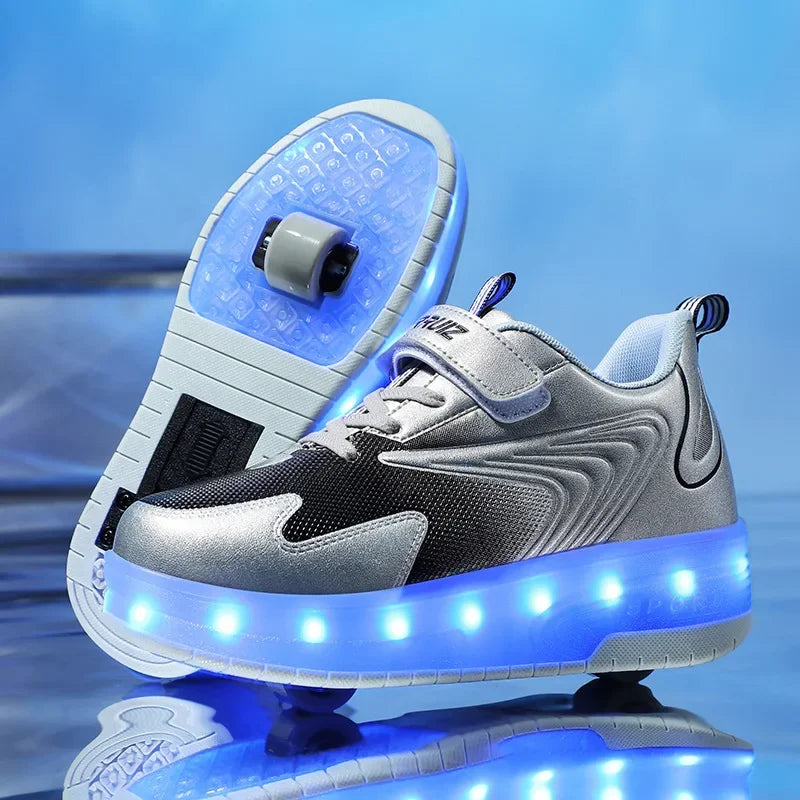 Light-Up Roller Sneakers for Kids – Illuminated Wheels with LED Lights for Boys & Girls – Skate Shoes with Retractable Wheels | Thomler