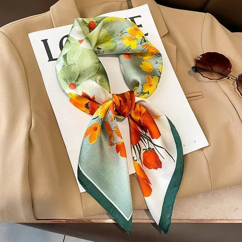 Satin Square Scarf for Women – Multi-Purpose Accessory for Hair, Neck, Bag & Headwrap | Thomler