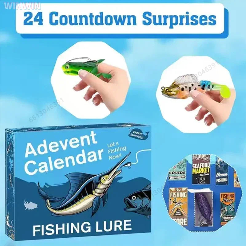 Fishing Lure Advent Calendar 24 Days – Tackle Gift Set for Bass & Trout Anglers Christmas Countdown 2025 | Thomler
