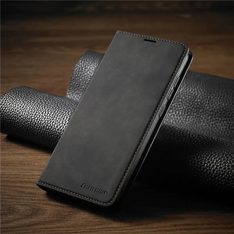 Magnetic Leather Flip Case for iPhone with Snap Closure and Full Body Protection for Daily Use | Thomler