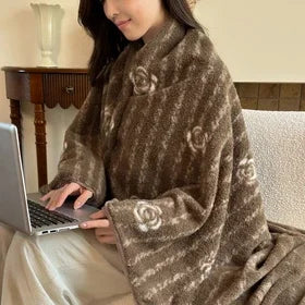 Faux Cashmere Plaid Throw Blanket – Thick Plush Portable Cover for Couch, Bed, Travel & Winter Warmth | Thomler