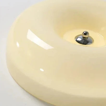 Flush-Mount Ivory Glass LED Fixture – Modern Round Dome Overhead Lamp for Bedroom, Kitchen, Study | Thomler