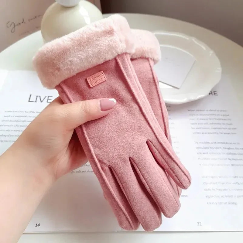 Touchscreen Winter Gloves for Women – Soft Suede Feel, Opera Length, Warm Cotton Lining | Thomler
