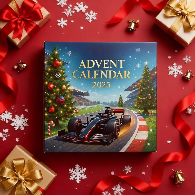 Formula One Racing Advent Calendar 2025 – 24-Day Countdown with Mini Race Cars & Collectibles for Kids & F1 Fans | Thomler