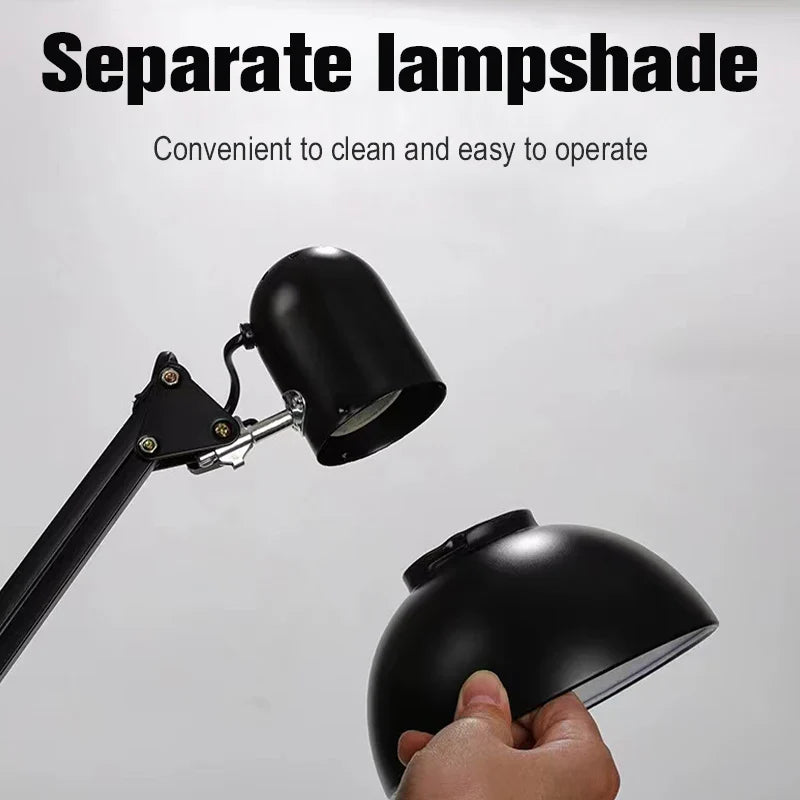 Floor Lamp Metal E27 220–240V Black Reading Living Room Adjustable Task Light | Thomler
