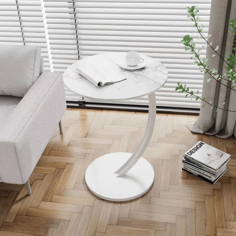 Circular Side Table with Wood Top & Metal Base – Space-Saving Accent for Living Room & Bedroom | Thomler