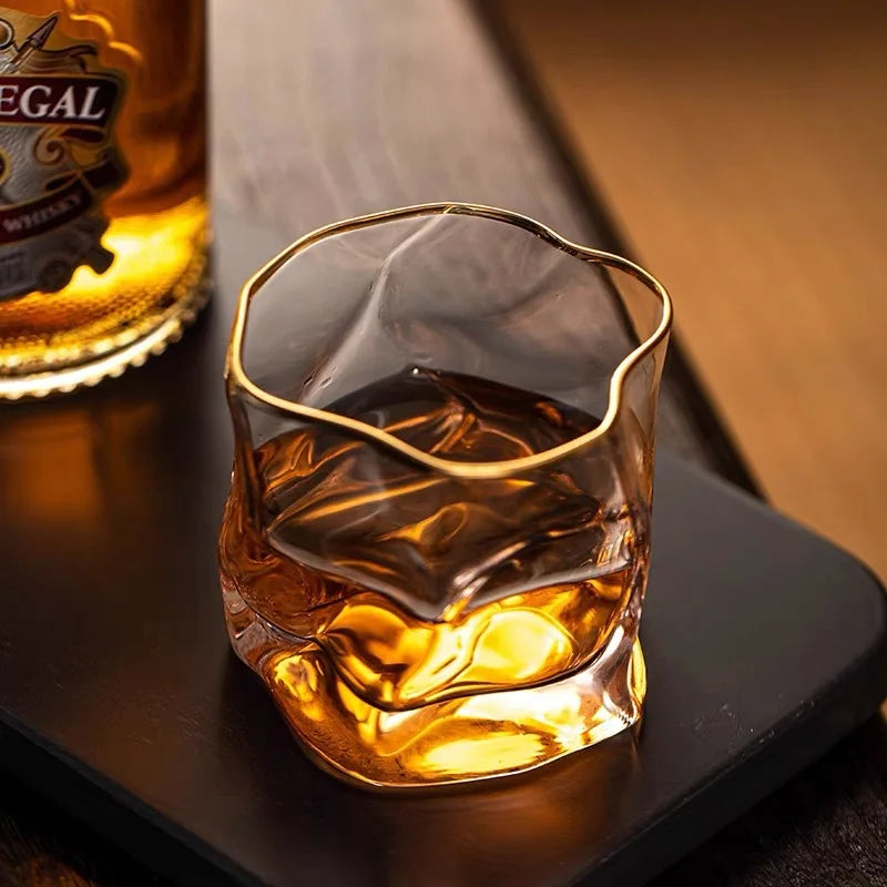 Whiskey Glass Set High-Quality 10 oz Textured Clear Glass Barware Tasting Gift | Thomler