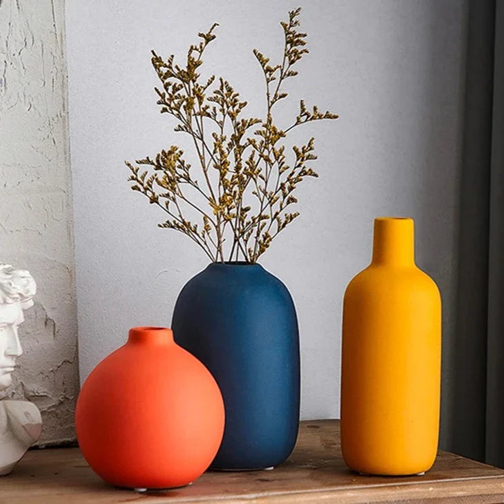 Ceramic Vase Hand-Painted 7 in Modern Home Decor Nordic Style Decorative Accent | Thomler