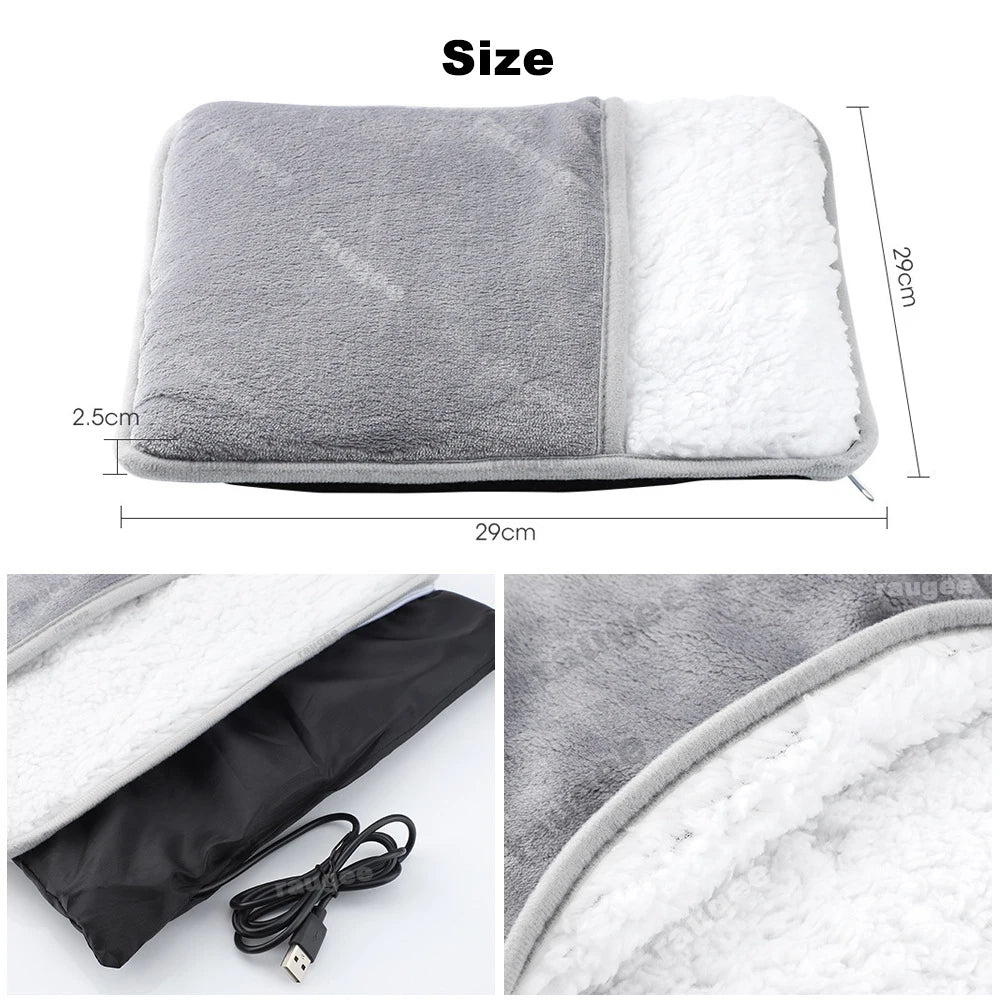 USB-Powered Plush Heated Foot Pad – Cozy Electric Warming Mat for Cold Feet & Office Use | Thomler