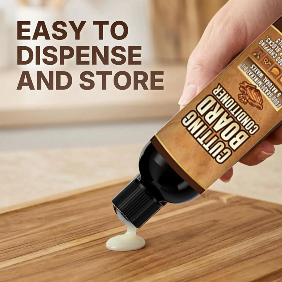 Food-Safe Mineral Wood Conditioner for Cutting Boards & Kitchen Utensils – Deep Nourishment & Stain Removal Treatment for Wooden | Thomler