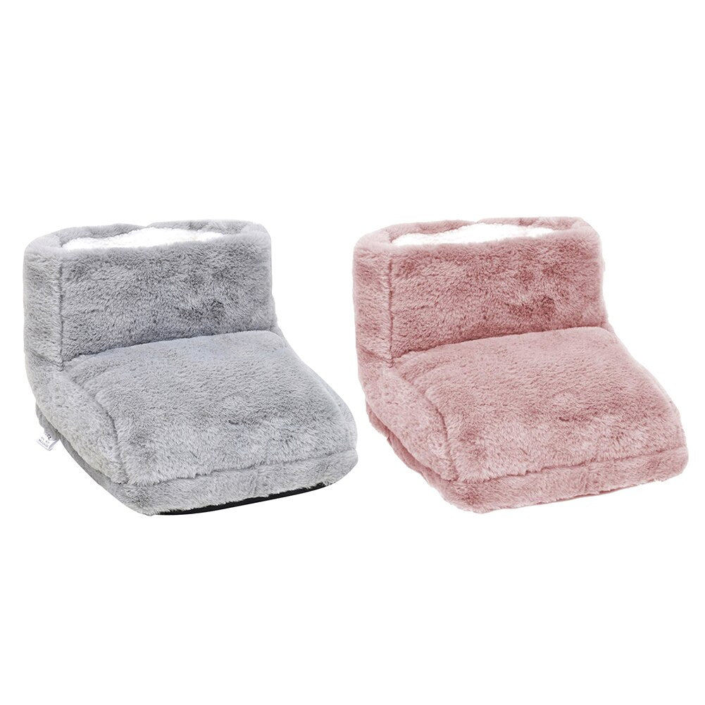 Rechargeable Electric Heated Foot Warmer Slippers with 3 Heat Settings USB Powered Plush Fleece Winter Warming Boots for Cold Feet Home | Thomler