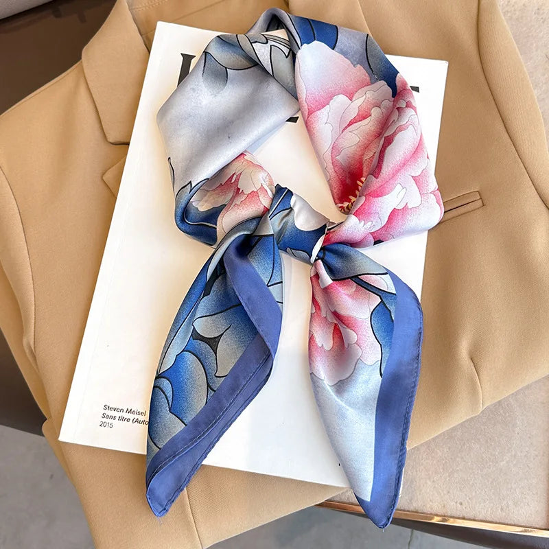 Equestrian Print Satin Square Scarf Neck Wrap Hair Accessory Head Covering 28 Inch Fashion Versatile Women's Silk-Feel Lightweight Bandana | Thomler